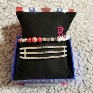 🇱JUNE 2018 RUSTIC CUFF COTM SILVER AMERICAN FLAG